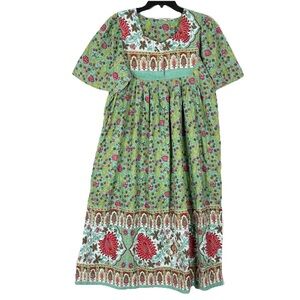 Vintage Loungees House Dress S Comfy Caftan Muumuu Boho Floral Beach Casual